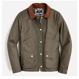 J.Crew Barn Jacket with Liberty floral print Mossy Brown